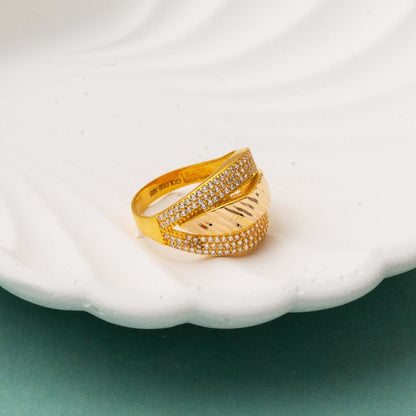14K Yellow Gold Women's Cubic Zirconia Ring (3.34 g)