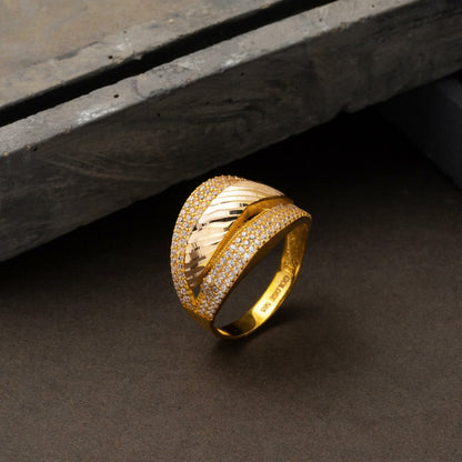 14K Yellow Gold Women's Cubic Zirconia Ring (3.34 g)