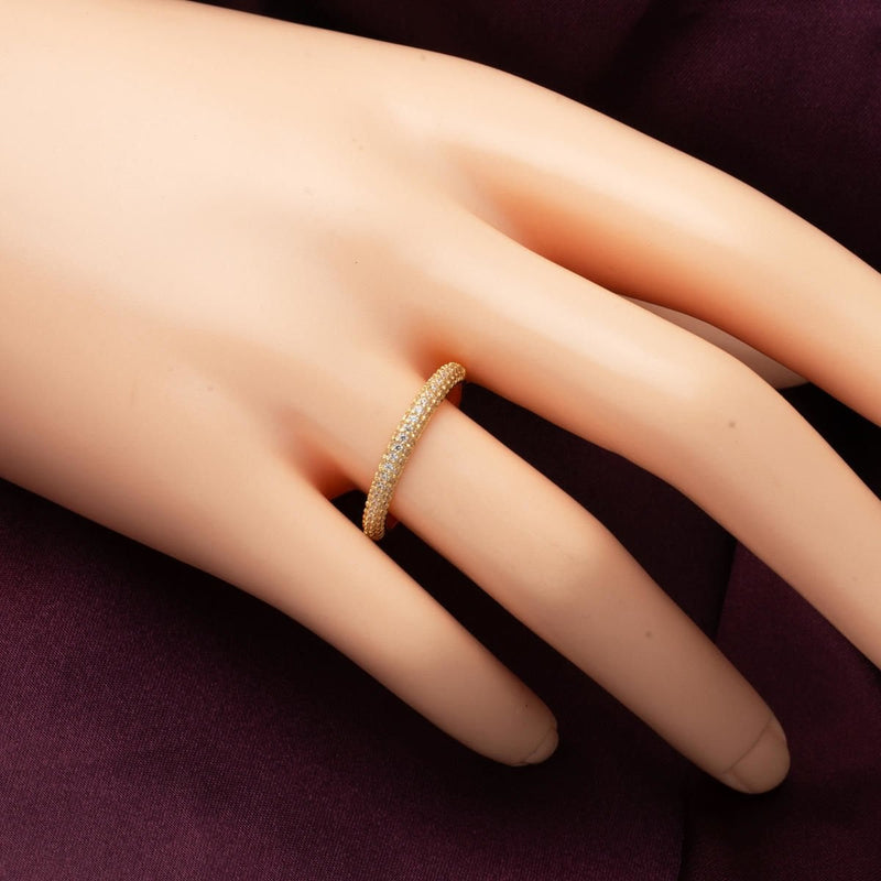 14K Yellow Gold Half Eternity Cubic Zirconia Ring (1.44 g)