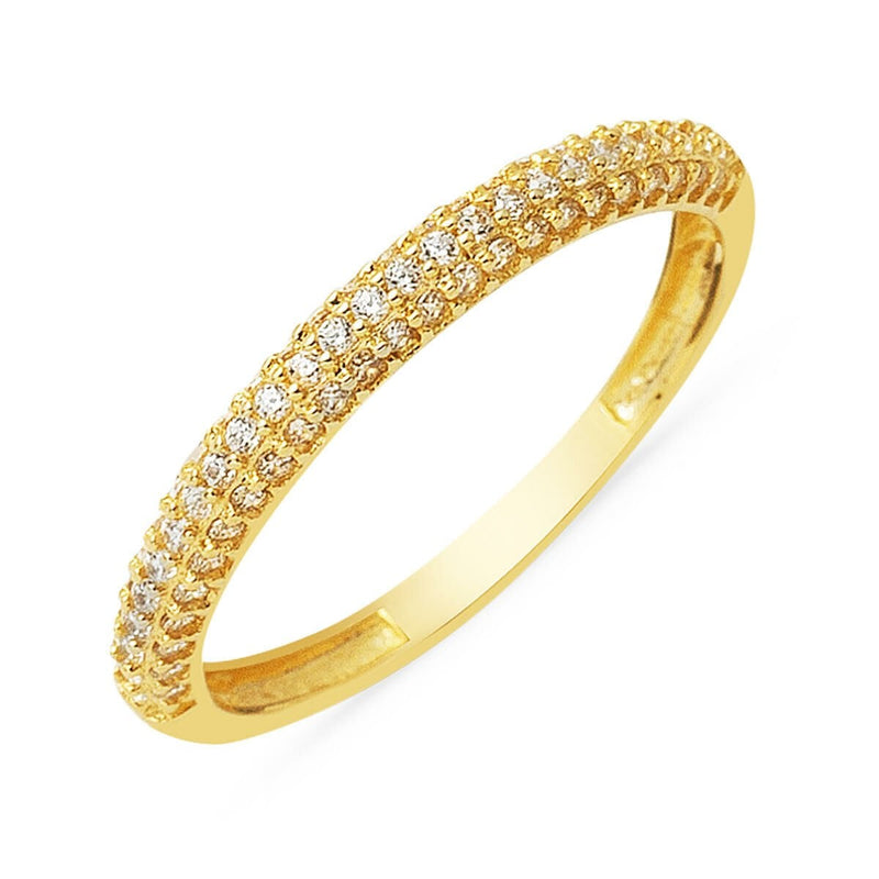 14K Yellow Gold Half Eternity Cubic Zirconia Ring (1.44 g)