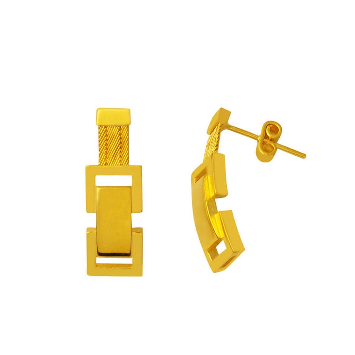 14K Yellow Gold Drop Trabzon Mesh Earrings