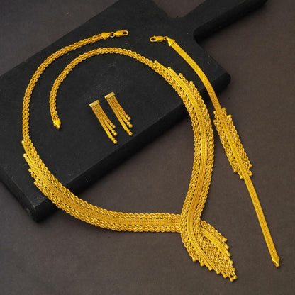 14K Yellow Gold Spiral Braided Set