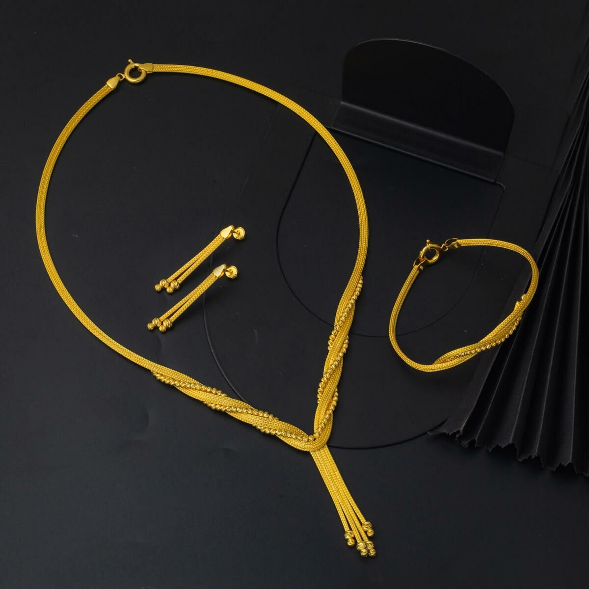 14K Yellow Gold Ivy Braided Jewelry Set