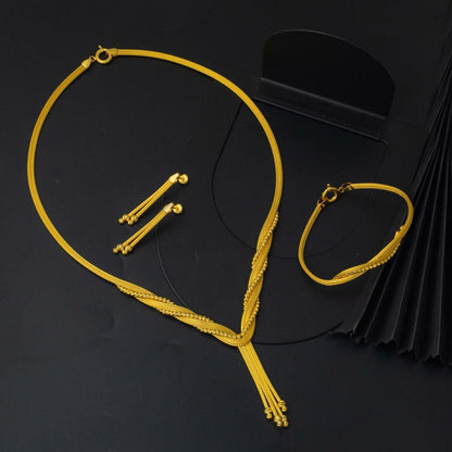 14K Yellow Gold Ivy Braided Jewelry Set