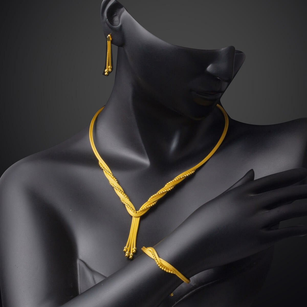 14K Yellow Gold Ivy Braided Jewelry Set