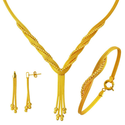 14K Yellow Gold Ivy Braided Jewelry Set