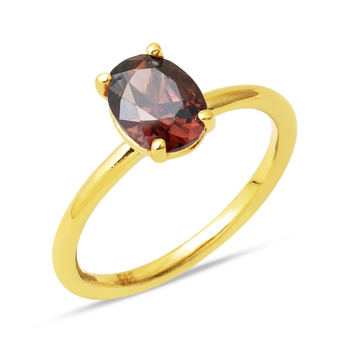 14K Yellow Gold Smoky Quartz Cubic Zirconia Ring (2.58 g)