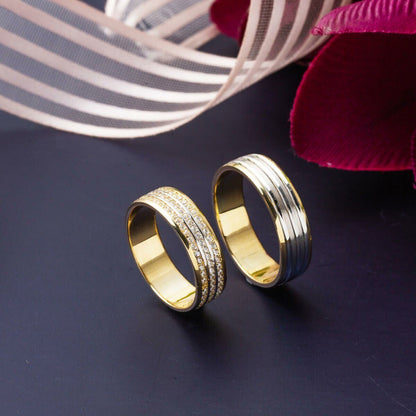 14K Yellow Gold Full Eternity Women's Cubic Zirconia Wedding Band Ring
