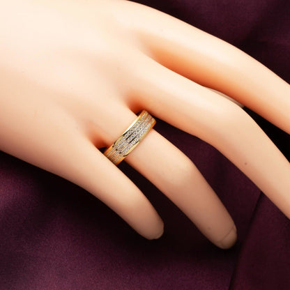 14K Yellow Gold Full Eternity Women's Cubic Zirconia Wedding Band Ring
