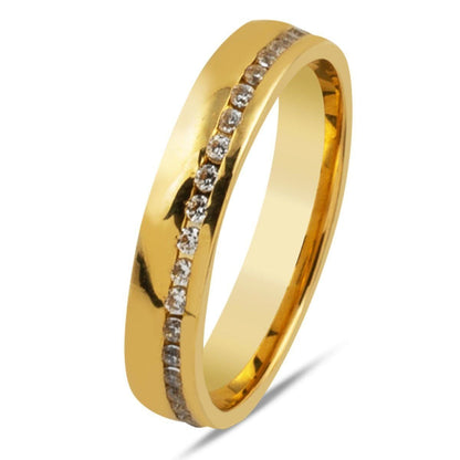 14K Yellow Gold Women's Full Eternity Cubic Zirconia Wedding Band