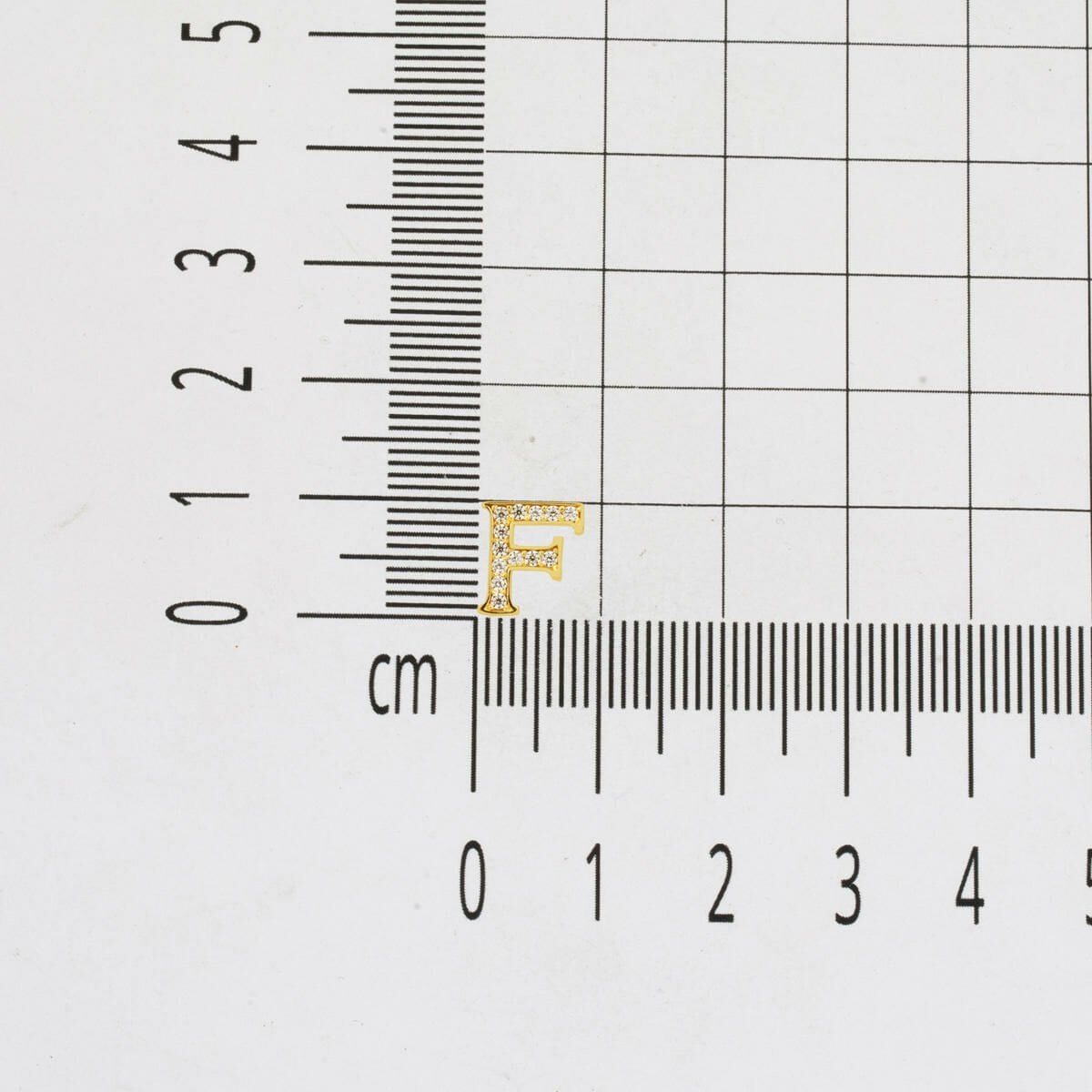 14K Yellow Gold Initial F Minimalist Cubic Zirconia Earrings