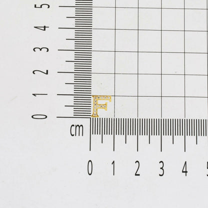 14K Yellow Gold Initial F Minimalist Cubic Zirconia Earrings