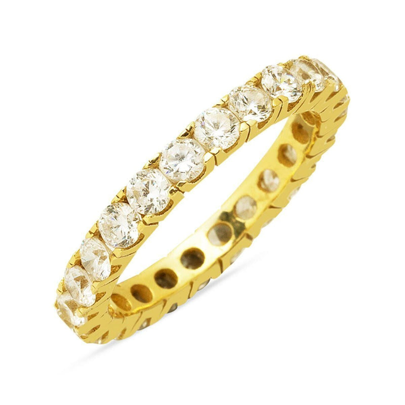 14K Yellow Gold Full Eternity Cubic Zirconia Ring
