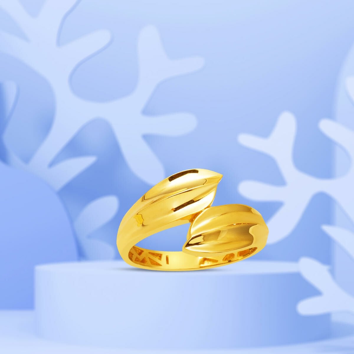 14K Yellow Gold Elegant Pattern Women's Ring