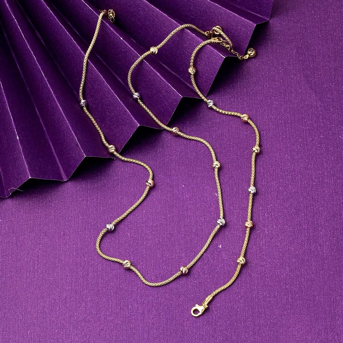 14K Yellow Gold Ball Necklace