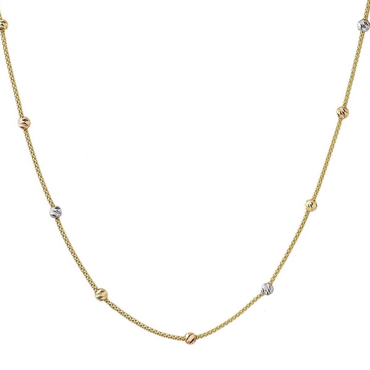 14K Yellow Gold Ball Necklace