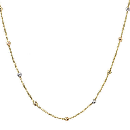 14K Yellow Gold Ball Necklace