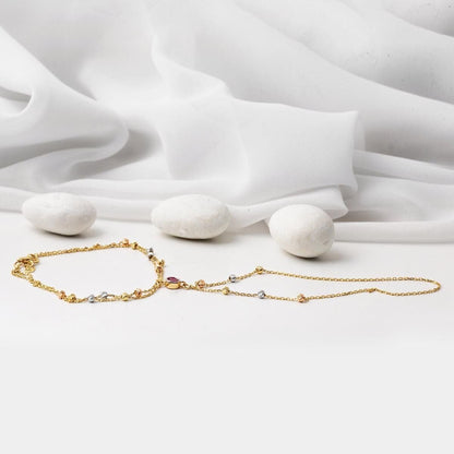 14K Yellow Gold Ball Shahmaran Cubic Zirconia Bracelet