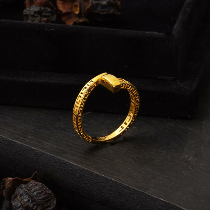 14K Yellow Gold Designer Inspired Nail Ring