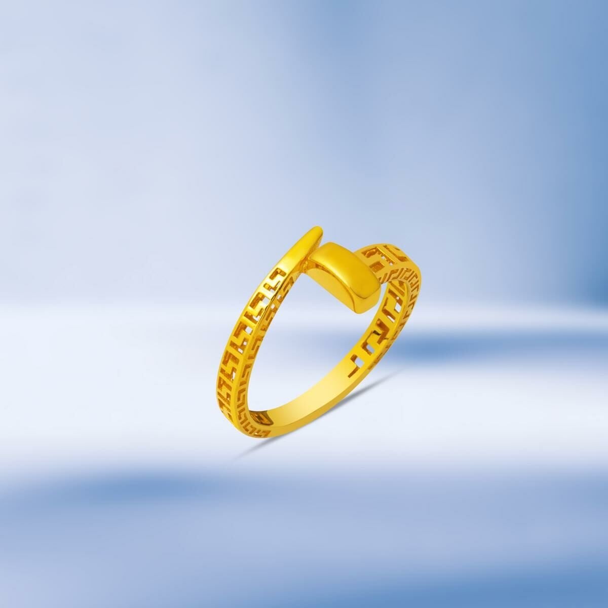14K Yellow Gold Designer Inspired Nail Ring