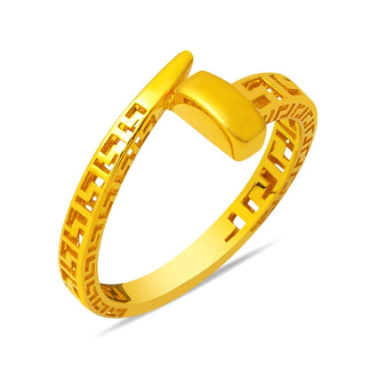 14K Yellow Gold Designer Inspired Nail Ring