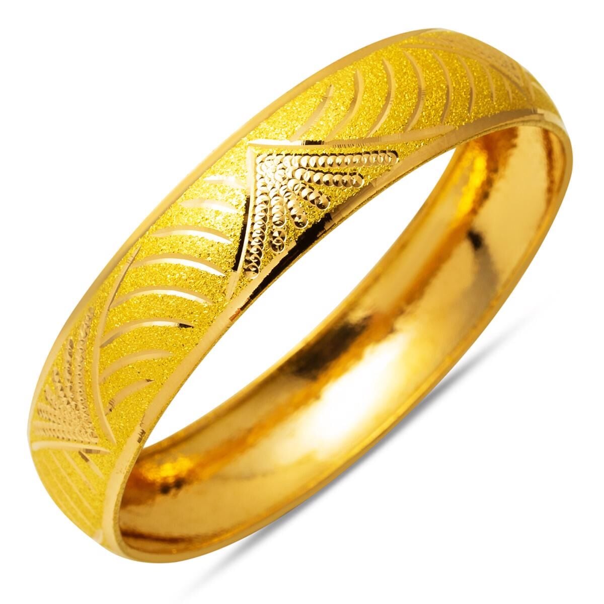 22K Yellow Gold 1.5 CM Wide Bangle