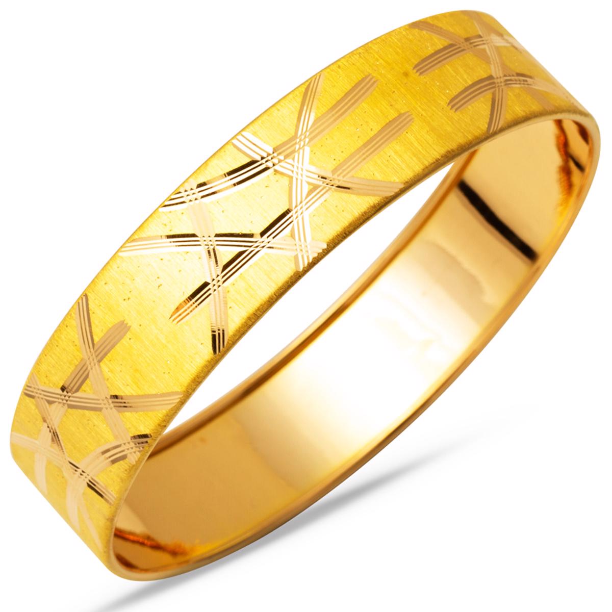 22K Yellow Gold Wide Bangle