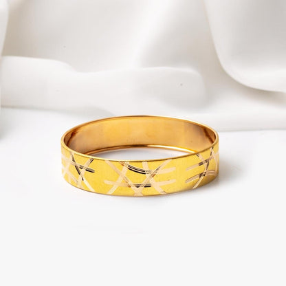 22K Yellow Gold Wide Bangle