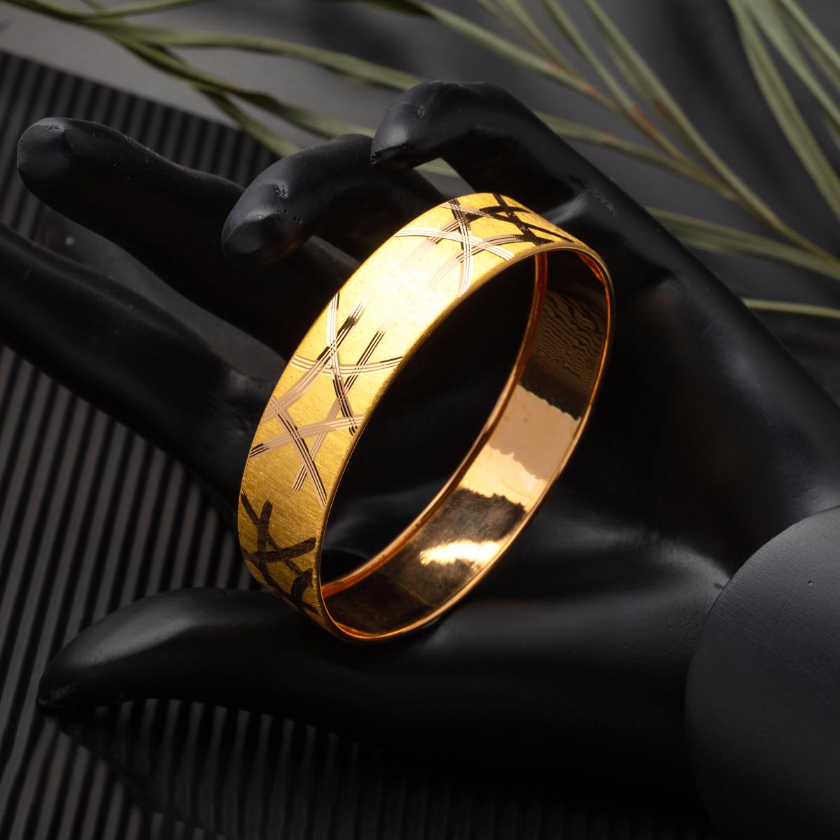 22K Yellow Gold Wide Bangle
