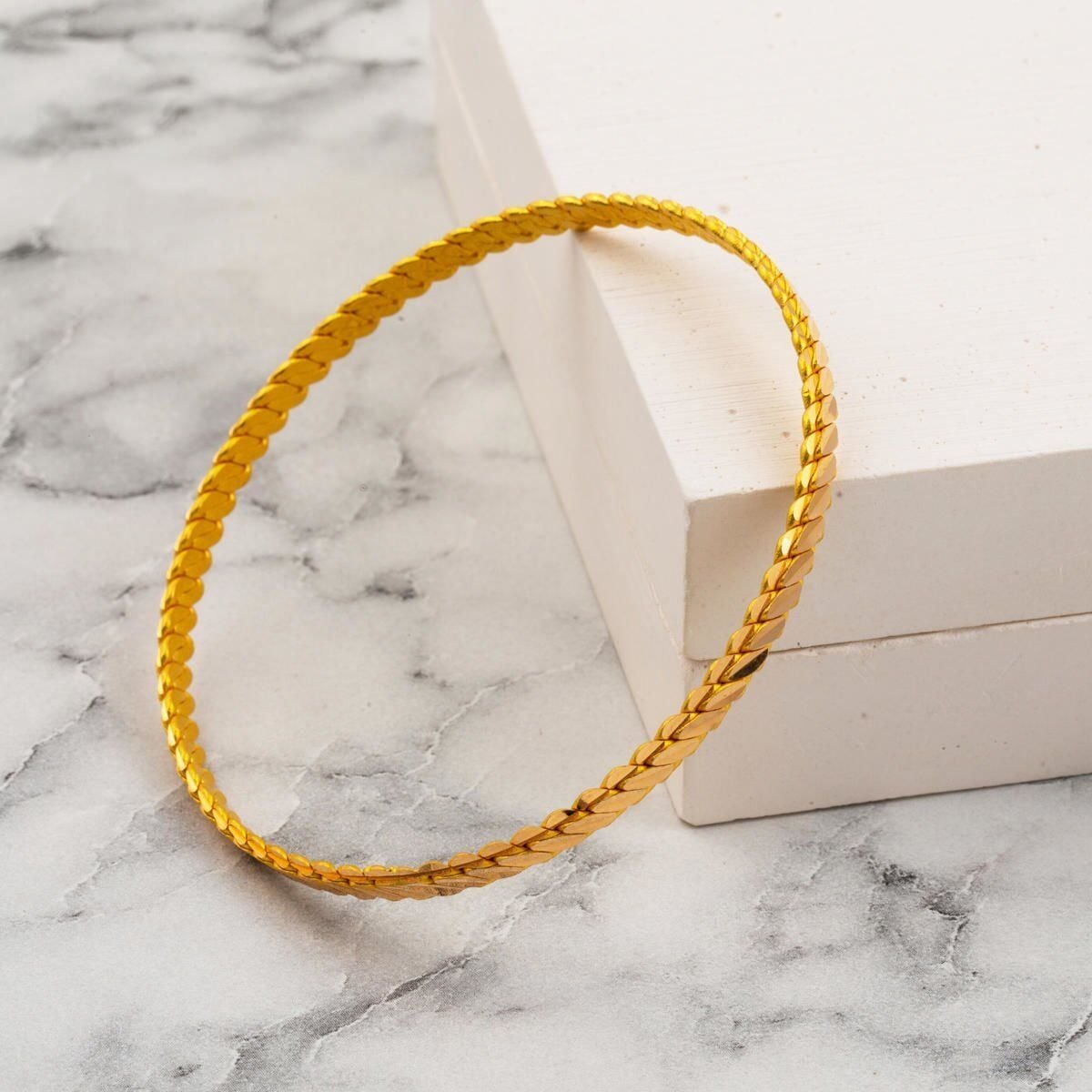 22K Yellow Gold 3-Piece Adana Twisted Bangle (14 g)