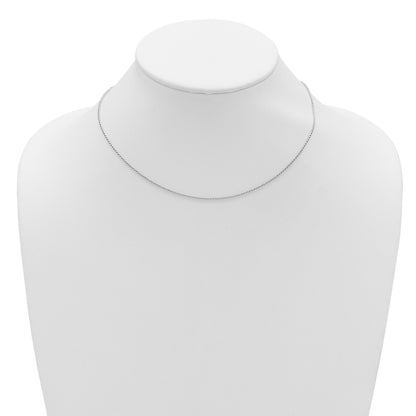 2 Inch 14K White Gold 1.15mm D/C Open Franco 1In+1In Adjustable Chain Necklace