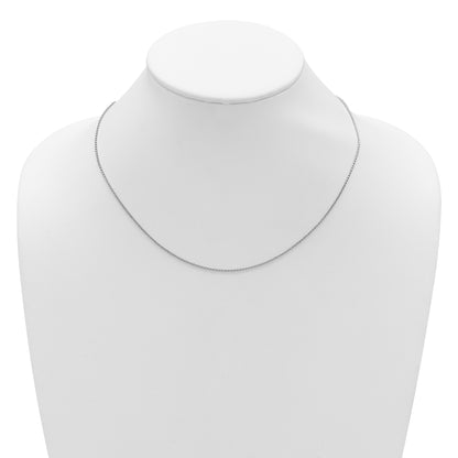 2 Inch 14K White Gold 1.15mm D/C Open Franco 1In+1In Adjustable Chain Necklace