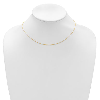 18 Inch 14K Yellow Gold .65mm D/C Spiga 1In+1In Adjustable Chain Necklace