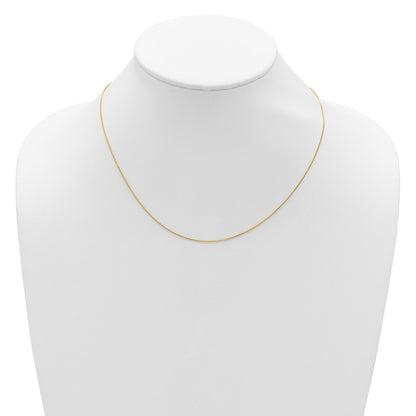 2 Inch 14K Yellow Gold .65mm D/C Spiga 1In+1In Adjustable Chain Necklace