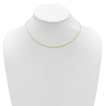 2 Inch 14K Yellow Gold 1mm D/C Spiga 1In+1In Adjustable Chain Necklace