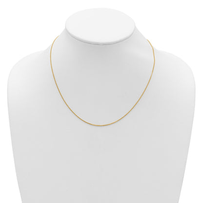 2 Inch 14K Yellow Gold 1mm D/C Spiga 1In+1In Adjustable Chain Necklace