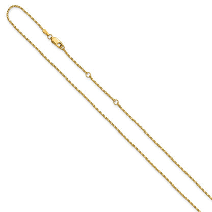 18 Inch 14K Yellow Gold 1.2mm D/C Spiga 1In+1In Adjustable Chain Necklace