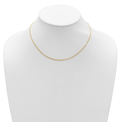 18 Inch 14K Yellow Gold 1.2mm D/C Spiga 1In+1In Adjustable Chain Necklace