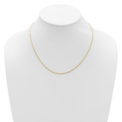 18 Inch 14K Yellow Gold 1.2mm D/C Spiga 1In+1In Adjustable Chain Necklace