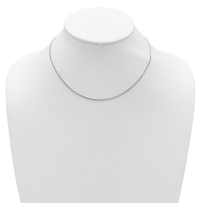 18 Inch 14K White Gold 1.2mm D/C Spiga 1In+1In Adjustable Chain Necklace