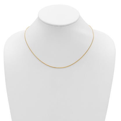 2 Inch 14K Yellow Gold 1.2mm Baby Spiga 1In+1In Adjustable Chain Necklace