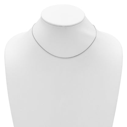 2 Inch 14K White Gold 1.2mm Baby Spiga 1In+1In Adjustable Chain Necklace