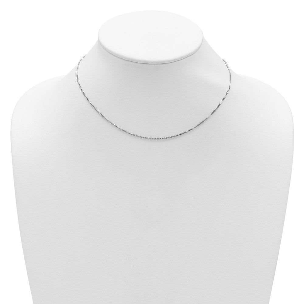 18 Inch 14K White Gold 1.2mm Baby Spiga 1In+1In Adjustable Chain Necklace