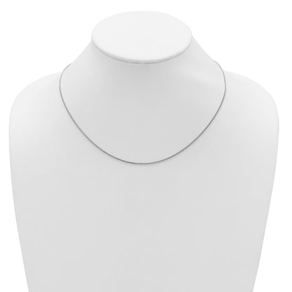 2 Inch 14K White Gold 1.2mm Baby Spiga 1In+1In Adjustable Chain Necklace