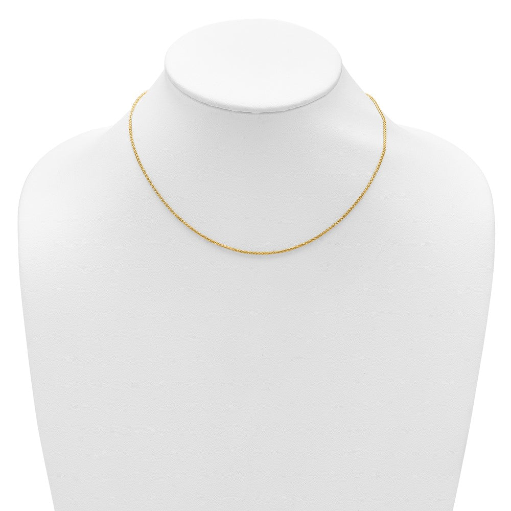 18 Inch 14K Yellow Gold 1.5mm Spiga 1In+1In Adjustable Chain Necklace