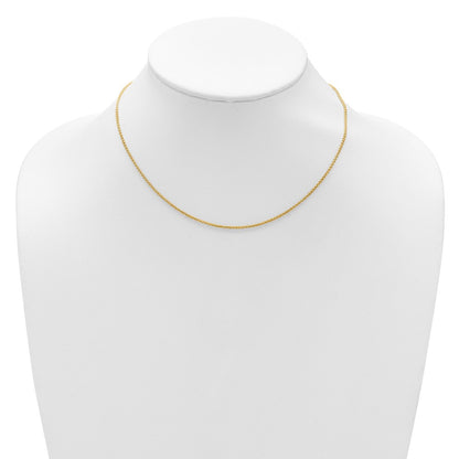 18 Inch 14K Yellow Gold 1.5mm Spiga 1In+1In Adjustable Chain Necklace