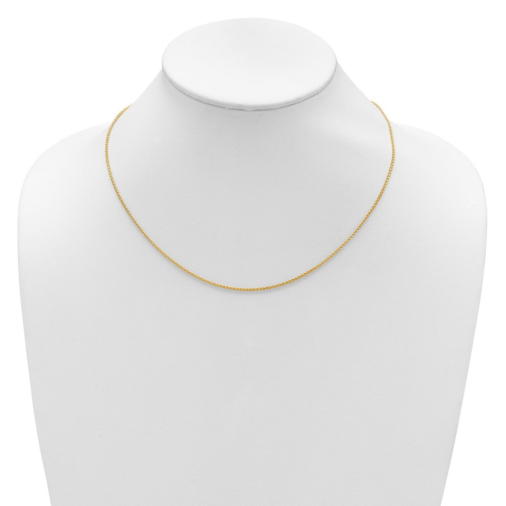2 Inch 14K Yellow Gold 1.5mm Spiga 1In+1In Adjustable Chain Necklace