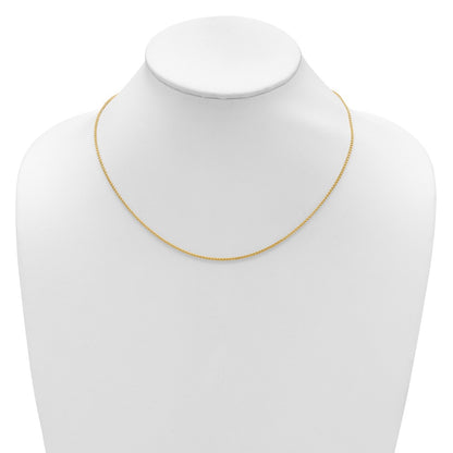 2 Inch 14K Yellow Gold 1.5mm Spiga 1In+1In Adjustable Chain Necklace