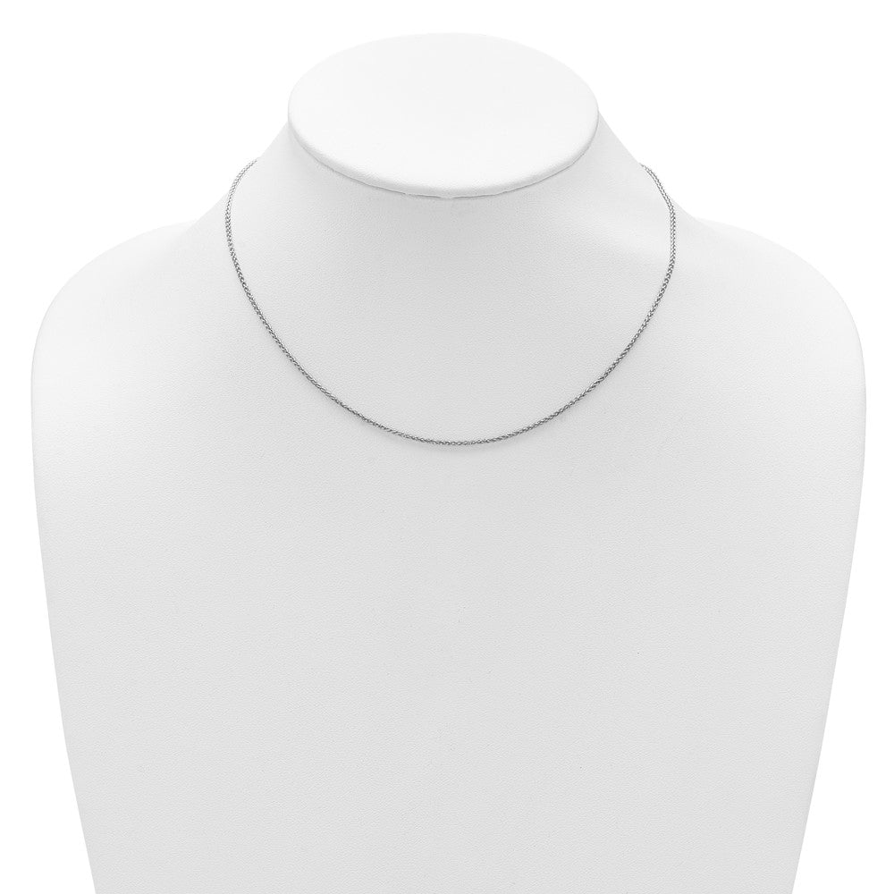 2 Inch 14K White Gold 1.5mm Spiga 1In+1In Adjustable Chain Necklace