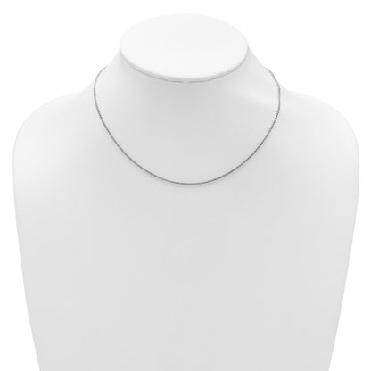 2 Inch 14K White Gold 1.5mm Spiga 1In+1In Adjustable Chain Necklace